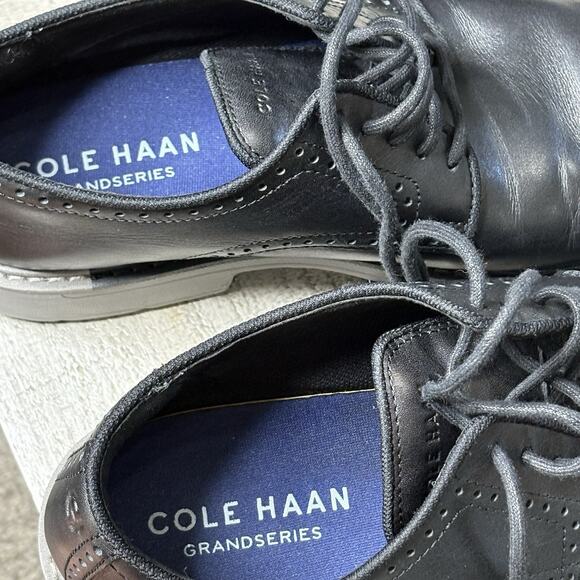 Cole Haan Oxford Shoe Size 8M Go To Grand 360 Black Leather Plain Toe - Picture 9 of 9